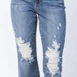 Judy Blue  High Waist Release Hem Ankle Straight Denim Jeans Photo 0