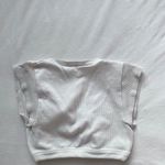 Urban Outfitters white ribbed cropped front tie  top Photo 7