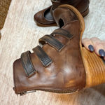 Free Bird Women’s 9 Leather Scarlett Cognac Multi Strappy Mary Jane Booties Set Brown Photo 7