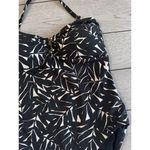 Nip Tuck Swim One Piece Swim Suit Metallic Textured Leaf Black and White US 12 Photo 2