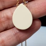 Paparazzi Dainty Name ID Necklace Diane Floral Carved Hand Painted 16" Minimalist Vtg Photo 2