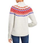 AQUA Women's Gray Printed Long Sleeve Turtleneck Fair Isle Sweater sz XS NWT Photo 5