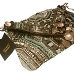 Clements Ribeiro All Over Beaded Clutch/ Crossbody Purse Green Photo 3
