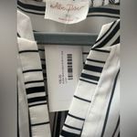 Allie Rose  Women’s Ruffle Sleeve Striped Black and White Tank Size Large NWT Photo 5