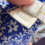 Monteau Floral Ruffle Sleeve Wrap Peplum Blouse Blue White Size Small Photo 10