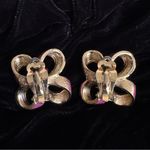 Vintage 80s Donald Stannard 3D Purple And Gold Bow Enamel Clip Photo 4