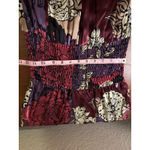 ABS Collection 100% Silk Floral Smocked Waist Dress Size 8 Purple Photo 4