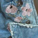 Forever 21  Floral Denim Jean Jacket Embroidered Size Small Photo 3