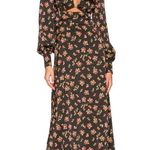 AFRM | Viola Midi Dress in Noir Rose Garden | XS Black Photo 0