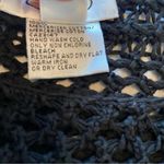 Talbots  Crochet Knitted Black Fishnet Blouse Long Sleeve Top Size Large Photo 6