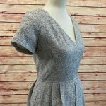 Club Monaco  Knit Black & Beige V Neck Lined Fit & Flare Dress, Size 4 Photo 2