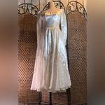 Antique Vintage Cream Satin and Lace Wedding Dress with Buttons Size XS White Photo 1