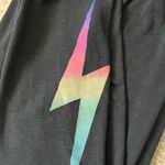 Aviator Nation  Bolt Sweatpants Charcoal/Rainbow Pink Photo 5