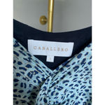 Caballero Ruched Puff Sleeve Ruffle Hem Dress S Animal Print Wedding Date Event Green Photo 5