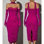 Miss Circle Halter Neck Bodycon Midi Dress with Crystal Embellishments Grapes XS Purple Photo 1