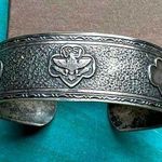 Extremely Rare 1940’s Girl Scouts Silver Cuff Bracelet Photo 0