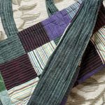 Handmade  Patchwork Tote Bag Stripes Quilted Shopping Photo 2