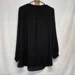 Susan Graver  Artisan‎ Black Beaded Sheer Long Sleeve Button Down Shirt Size 10 Photo 3