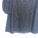1. State Black Allover Lace Lined High Neck Puff Sleeve Top Photo 4