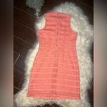 J.Crew Sheath Dress Coral Pink Fringe Corchet Lined Mock Neck Sleeveless sz 4 Photo 6