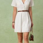 Rihoas White Puffed Sleeve Button Mini Dress Size M Photo 2