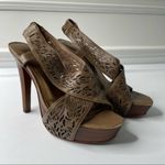 Diane Von Furstenberg Diane‎ Von Furstenberg brown laser cut iris heeled sandals size 6 M Photo 0