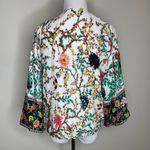 ZARA Bright Botanical Floral Bomber Sz Small Viscose Photo 1