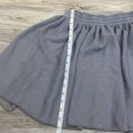 American Apparel Chiffon by Gray with Yellow Polka Dot Flare Mini Skirt XS*flaw* Photo 4