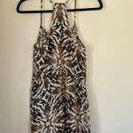Cynthia Rowley animal print linen dress spaghetti straps pockets women’s size 2 Photo 1