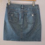 Loft Ann Taylor flower gems fringe jean skirt Photo 4