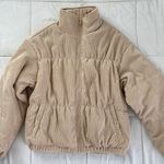 Boutique Corduroy Beige Puffer Coat Photo 0