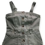 SO  Juniors Olive Green Button Front Pinafore Denim Mini Dress Photo 3