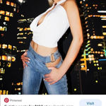 I am gia Drew Pants Denim Jeans Straight Leg Size Small Cut Out Waist Photo 2