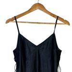 Victoria's Secret Sexy Slip Mini Dress Sz S Black Satin Lace Up Cutout Lingerie Photo 2
