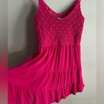 City Vibe  pink crochet crinkle floral boho beach mini dress Photo 4