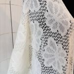 White Lace Open Front Kimono Shawl Floral Crochet Fringe Trim One Size Size undefined Photo 1