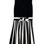 1901  womens small black white striped dress sleeveless knee length Beetlejuice Photo 0