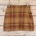 Forever 21  Mini Skirt Wool Blend Plaid Tan/Rust-XS Photo 1