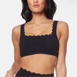 Jessica Simpson Black Scalloped Bralette Bikini Top Square Neck Women XL Photo 1