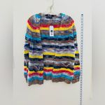 NWT Noracora Knit Rainbow Strip Open Front Cardigan Sweater with Pockets Red Size M Photo 8