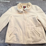 Gallery Shearling Jacket- Cream Faux Fur and Suede Lined Jacket Size XL Photo 0