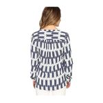 Pendleton  Women's Terra Tunic Blouse Pull Over Geometric Blue White Size XL Photo 2