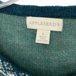Appleseed's Wool Green Embroidered Snowflake Crewneck Sweater Nordic Size L Photo 1