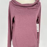 Athleta  Studio Barre Sweatshirt Long Sleeve Top Purple Off The Shoulder Small Photo 2