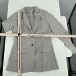 Light Grey Blazer Jacket Womens XSmall Polyester Spandex Button Front Pockets Gray Size XS Photo 3