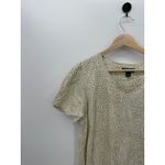 Nicole Miller Womens Linen Blend Shift Dress Size L Cream Polka Dot lagenlook Photo 2