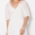 366. Roan + Ryan mini white raglan puff sleeves dress tiered with pockets XS Photo 0