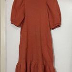 Ulla Johnson NWOT  Landry Orange Puff Sleeve Ruffle Hem Sweatshirt Dress Small Photo 2