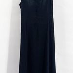 Anthropologie Bow Shoulder Tie Solid Black Sleeveless Maxi Dress Mossimo Large V Neck Flowy Photo 2