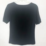 Women's Scoop Neck Short Sleeve Black Top S Photo 4